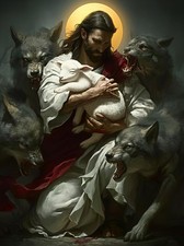 Jesus and Wolf 5D Diamond Painting Kits for Beginner - Christ Diamond Art Kits
