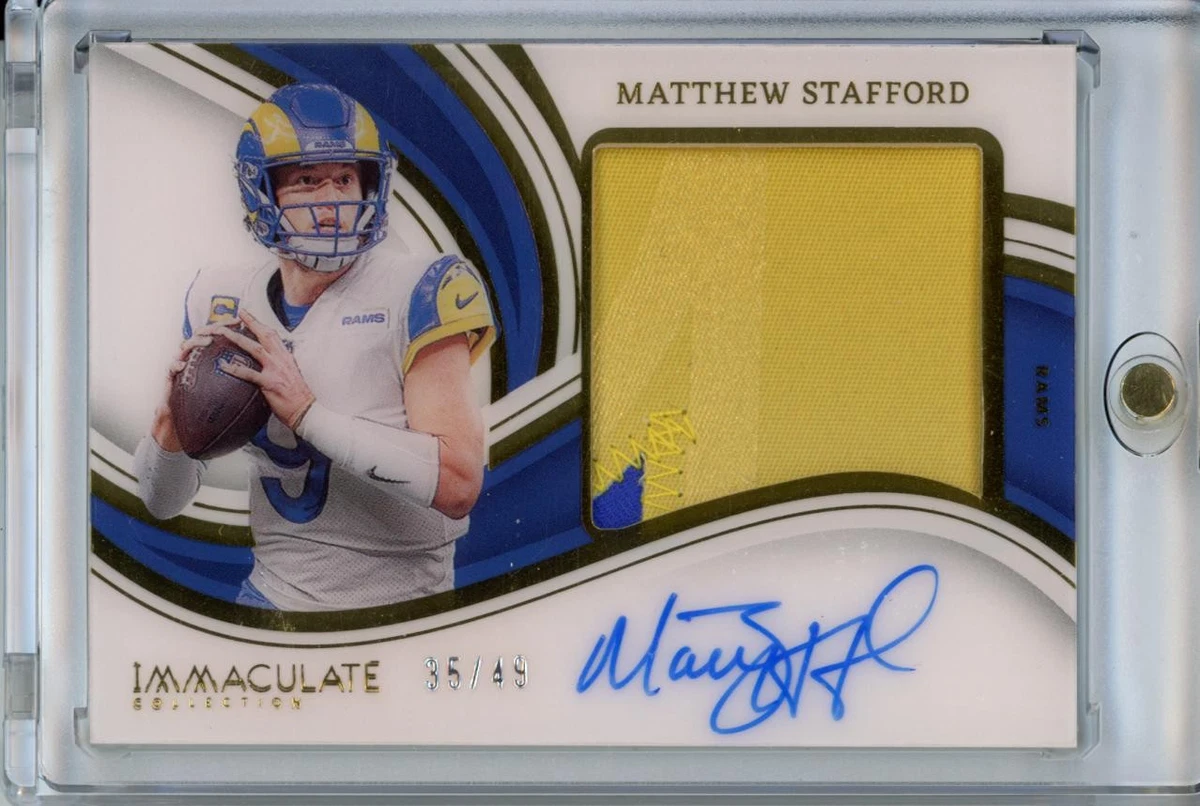 Panini Matthew Stafford Memorabilia Football Sports Trading Cards