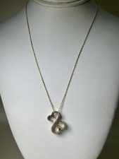 10K Yellow Gold Link Chain  Pendant  Natural Diamonds, 18  