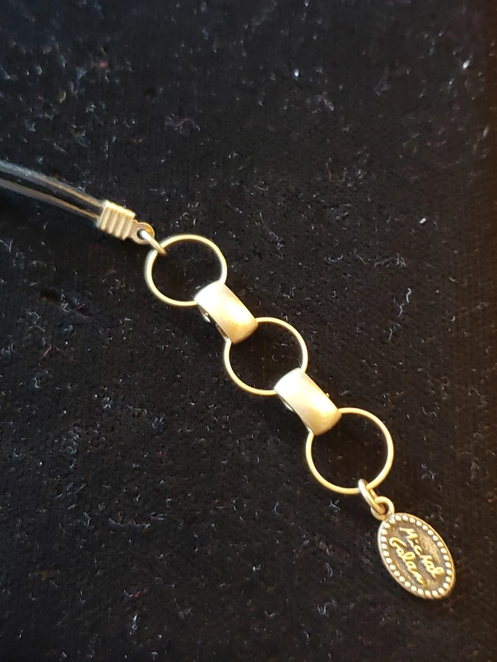 Браслет Michal Golan 8 дюймов греческий сглаз центр бриллиантовая эмаль черный кожаный ремешок - Изображение 4 из 4