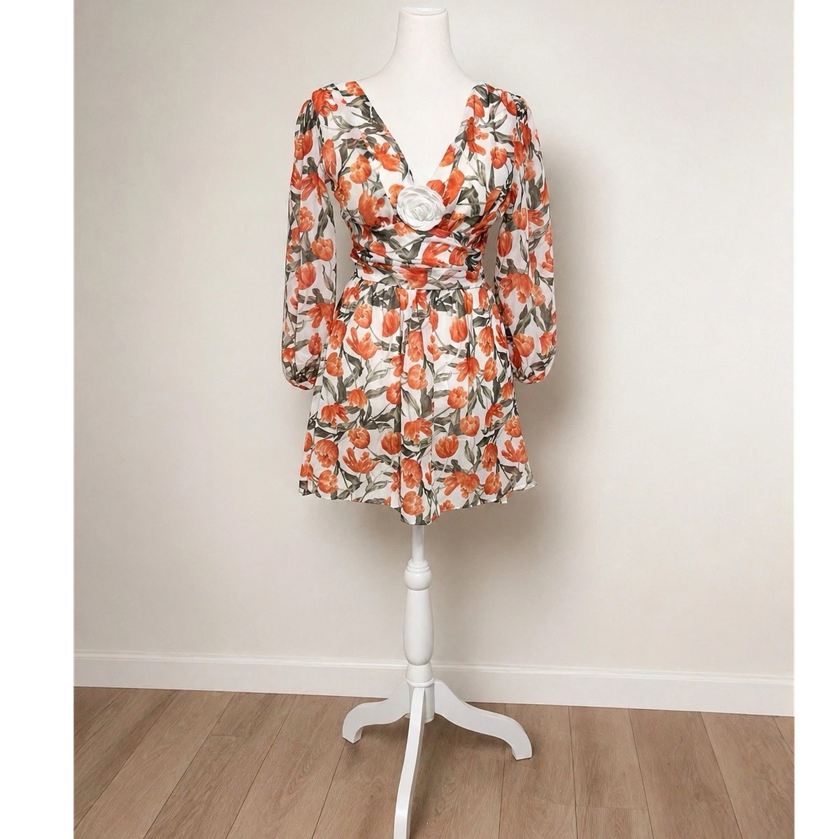 Unbranded Chiffon Long Sleeve Short Dresses for Women for sale