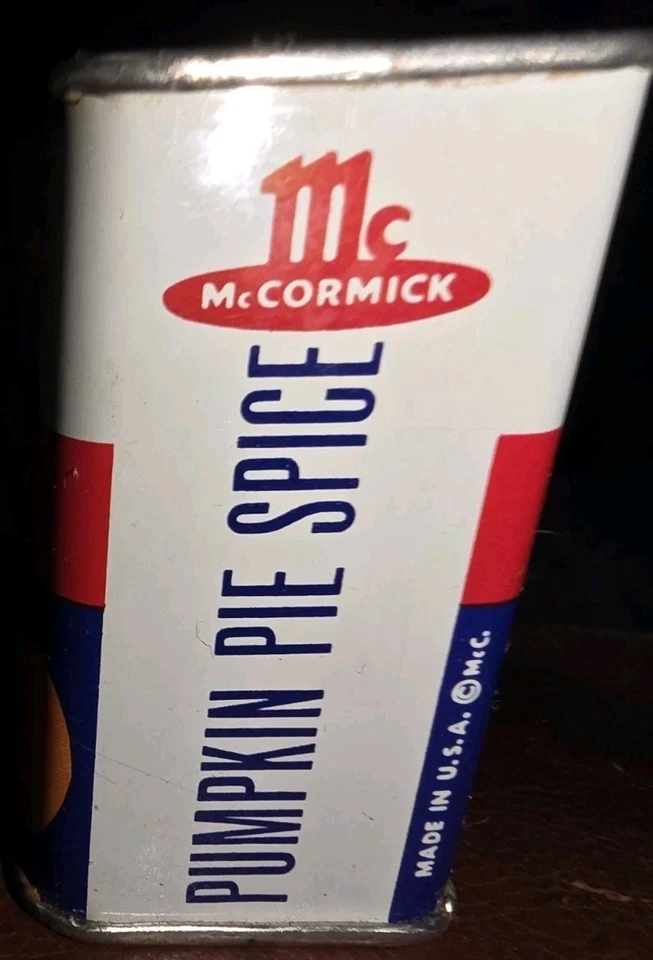 Vintage McCormick Pumpkin Pie Spice Tin Metal Lid Jack-O-Lantern Halloween - Image 4 of 4