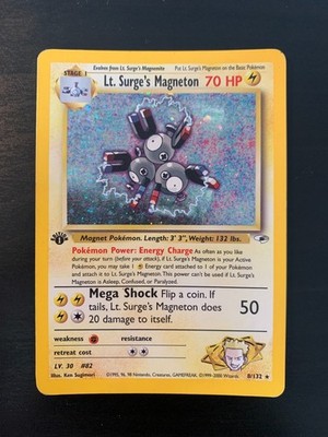 Pokemon Karte: Lt. Surge's Magneton 8/132 Edition 1 Gym Heroes Englisch
