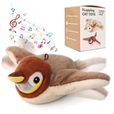 Interactive Chirping Bird Cat Toys with Flapping Wings,No Flying Birds Cats T...