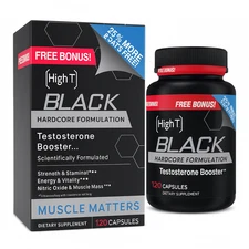 High T Black Testosterone Booster for Men | 120 Caps | Energy, Stamina, Libido