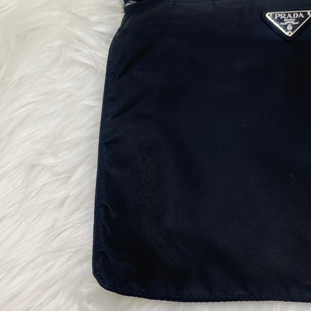 beautiful PRADA Nylon Shoulder Bag Triangle Plate White Tag thumbnail 2