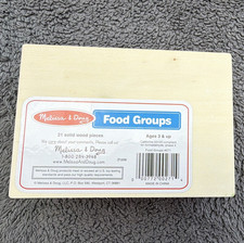 Melissa Doug Food Groups Wooden Pretend Play Food Set w/ Crates Pieces