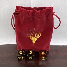 Promo Magic the Gathering Lord of the Rings Dice bag With 3 Dice (Orange) #ML