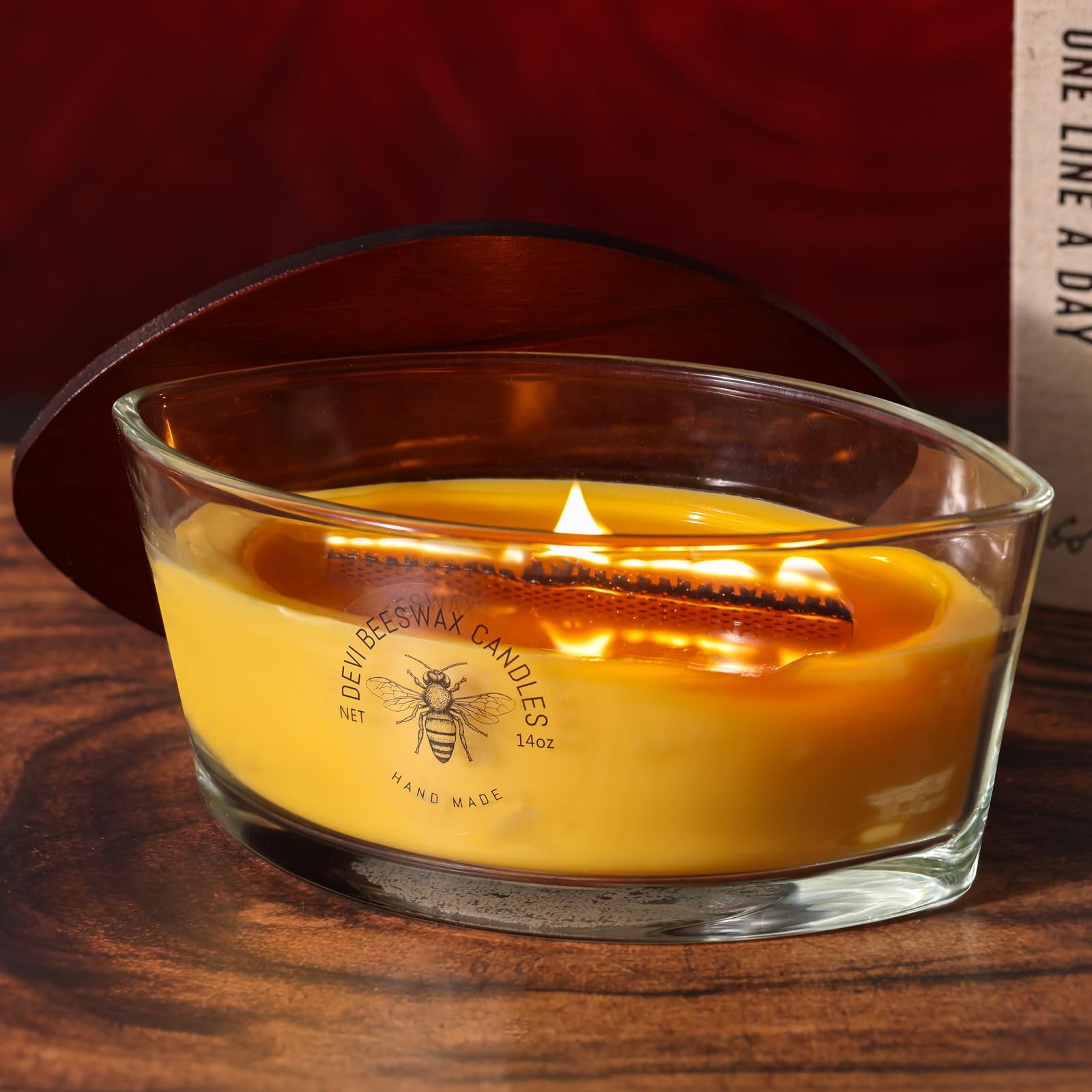 Jar Candles 14oz, Large Bees Wax Candles For Home Unscen...