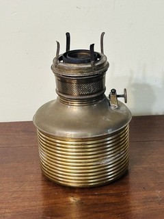 Victorian Brass Oil Lamp Font c1890s GWTW Kerosene Center Draft No Flame