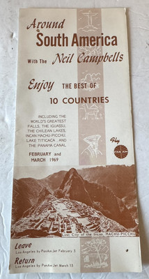 Vintage 1969 South America 10 Country Tour Guide Travel Brochure Pam Am