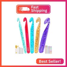 Qmnnma Large Crochet Hooks, 5 Large Crochet Set, 12mm-25mm Crochet Hooks, Huge C