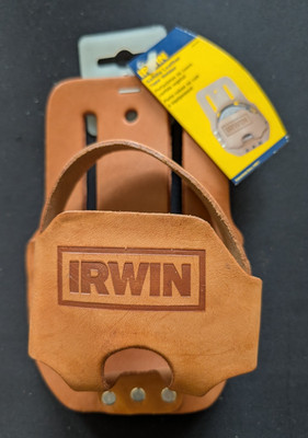 Vintage IRWIN 100% Saddle Leather Tape Measure Holder - Model 4031016 - NWT