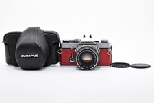 N MINT Red Olympus OM-1 SLR 35mm Film Camera 50mm F/1.8 Lens From JAPAN 705