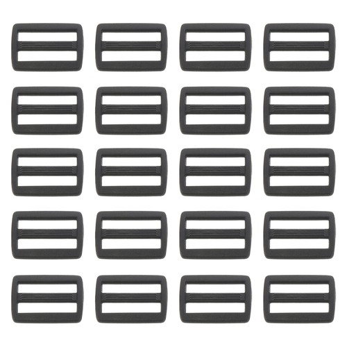 50 Pack 5/8 Inch Tri-Glide Slide Buckles Webbing Strap Fastener Black