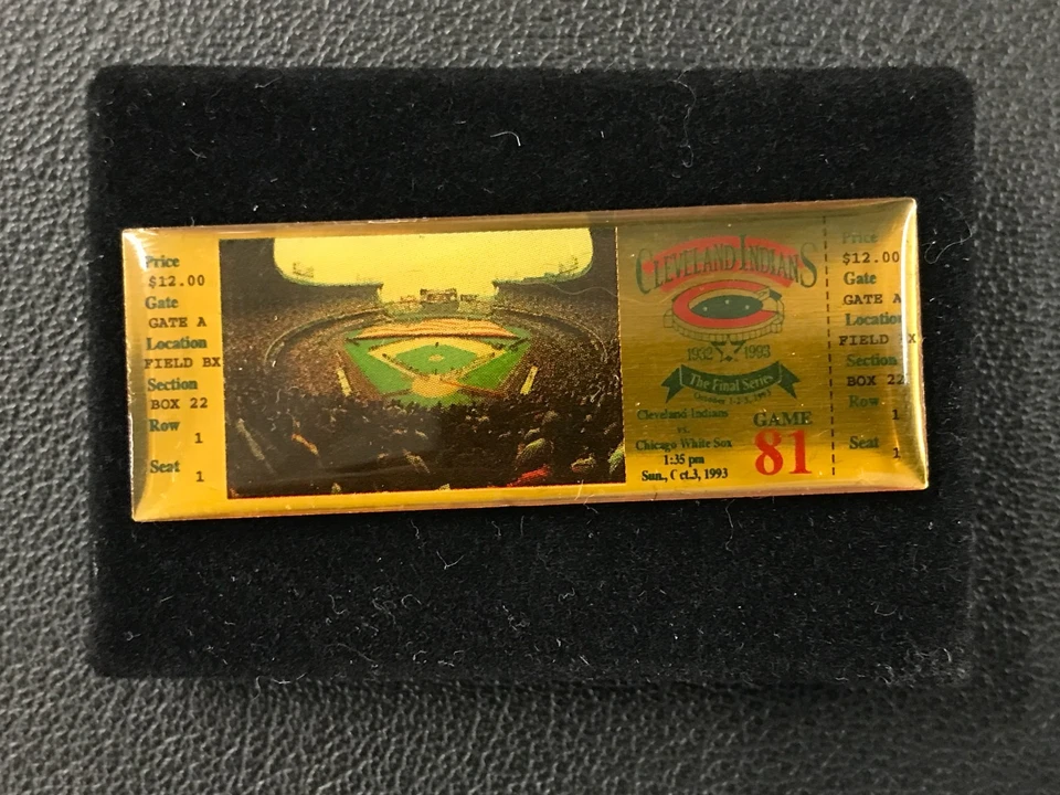 1993 Limited C. Indians Final Game Municipal Stadium Pin w/CASE White Sox VTG! - Image 2 of 3