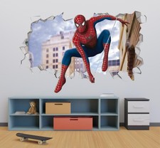 Marval Superhero Spider-Man Breaking Wall Sticker Vinyl Decal Kids Room Decor