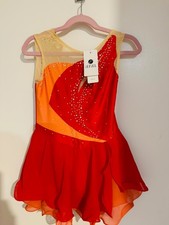 girls figure skating dress red size 7-8