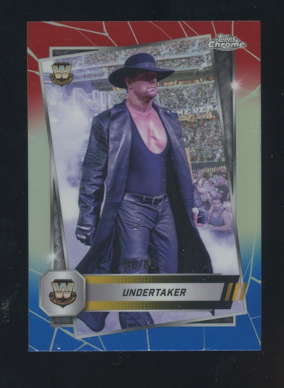 2025 Topps Chrome WWE Wrestling Legends Blue & Red Prizm #21 Undertaker 80/85