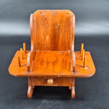 Antique Wooden Sewing Spool Thread Holder Organizer Box with Drawer Pre-1930