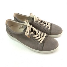 ECCO Soft 7 Women's Gray Suede Leather Lace-Up Comfort Sneakers EU 41 US 10