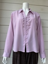 Eine coole Oma schicke Vintage Bluse in Flieder/Rosa von Eastex Gr&ouml;&szlig;e 18