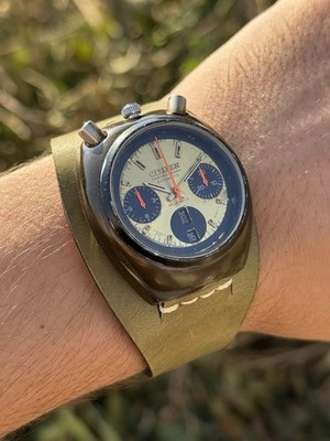 VINTAGE CITIZEN BULLHEAD CRONOGRAPH AUTOMATIC CAL 8110 Brad Bitt Strap