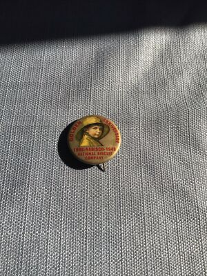 VTG 1948 Nabisco Golden Anniversary Pin 1898-1948 Boy in Yellow Raincoat 1.25''