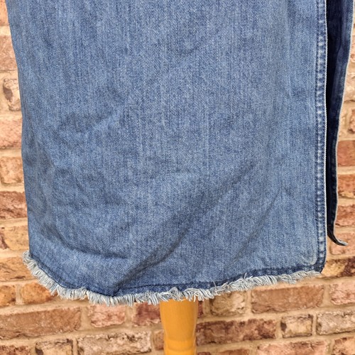 Max Mara MAX&Co Denim Overcoat Doublebreasted Raw Edge Calf Length Belt- New - Picture 6 of 14