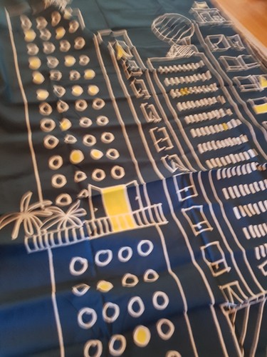 Neuw. IKEA 1 Paar Kinder-Gardine Schal Vorhang 120x300 cm "Stadt bei Nacht" blau - Bild 3 von 5