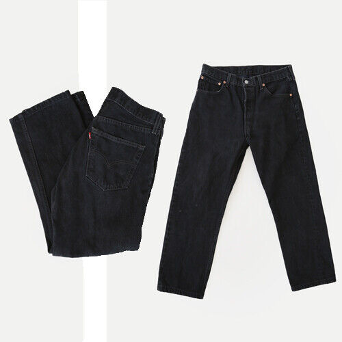 Vintage 80s 501 Levis black denim red tab straight leg jeans Vintage 80s 501 Levis black denim red tab straight leg jeans