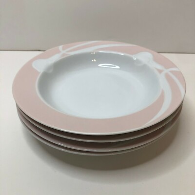 Mikasa Fine China LDB01 Classic Flair Peach Calla Lily 9''  Set of 4 Soup Bowls