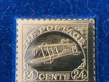 1918 AIR MAIL ISSUE 24 CENT INVERTED JENNY FIRST DAY OF ISSUE 5/13/18 22 KT GOLD