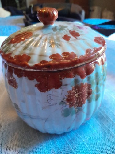 Vintage Asian Ginger/spice/biscuit Jar Some Damage To Lid SEE Signed - Picture 2 of 13