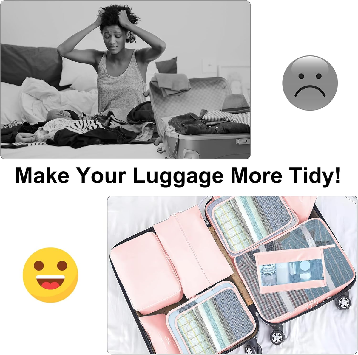 Cubi da imballaggio per valigie, 10 pezzi, organizer da viaggio, borse