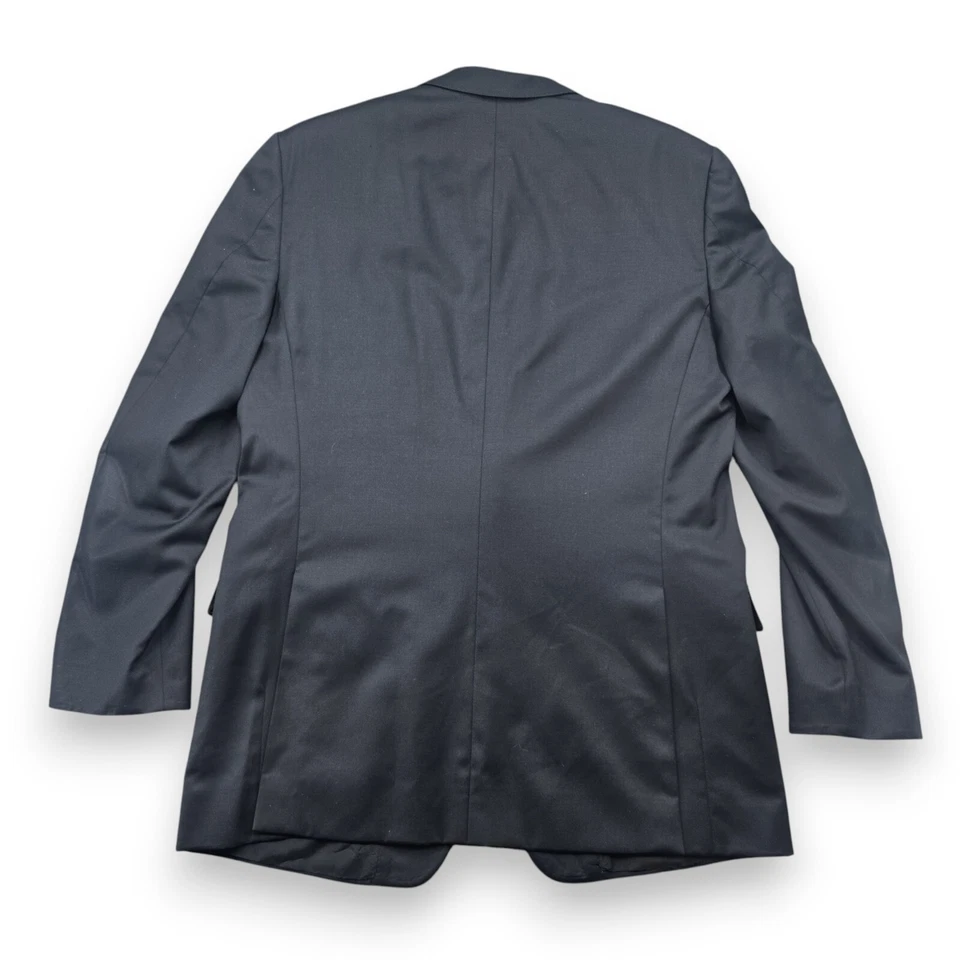 Z Zegna Blazer 男式 44L 美国(54L 欧元)黑色羊毛双纽扣夹克设计师 — 第 3/4 张图片
