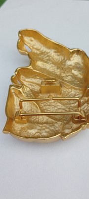 Vintage Doreen Ryan Horse Belt Buckle Double Head Brass Gold  display picture 2