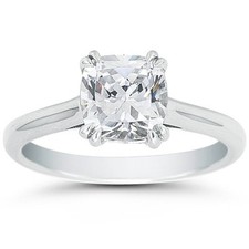 0.65CT Cushion Cut Forever One Moissanite Dou...
