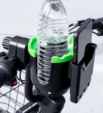 Stroller Handle Mount Cup Holder With Phone Pocket Motorcycle Bicycle Wheelchair