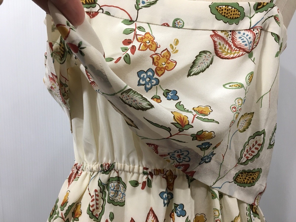 madewell silk overlay cami dress madewell Overlay Cami Botanical Print Silk Lined Mini Dress Sz. 4-s