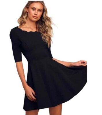 tight fitting black dress SPANX® Black Ponte Long Sleeve Mini Dress