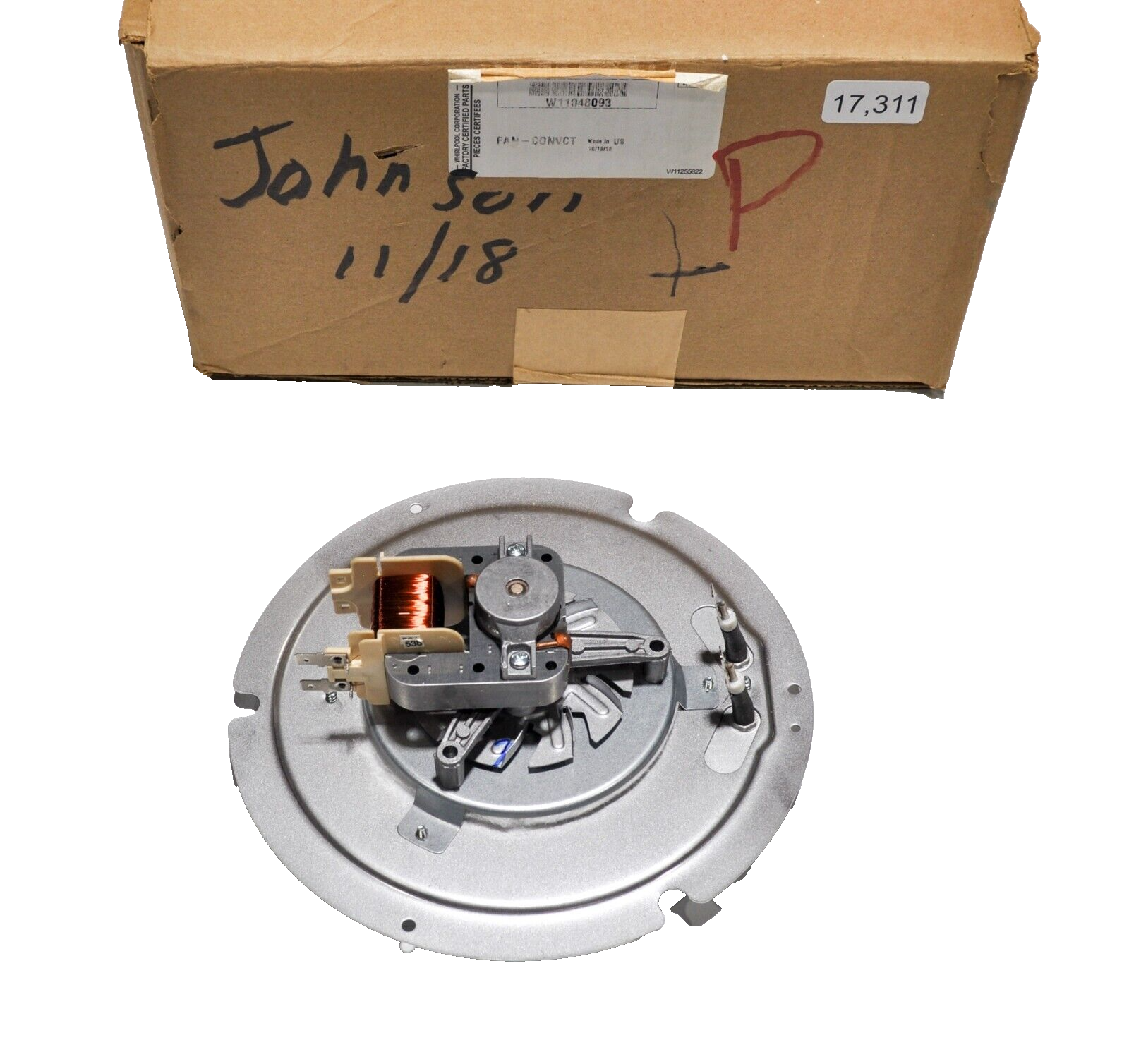 Whirlpool W11048093 Replacement Oven Convection Fan Motor-image