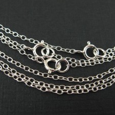 Sterling Silver Necklace 2mm Round Cable Oval Chain All Sizes Made in Italy