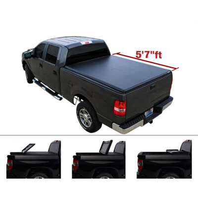 5'7''/67'' For 2019+ Ram 1500 Short Bed Lock & Tri-Fold Soft Tonneau Cover