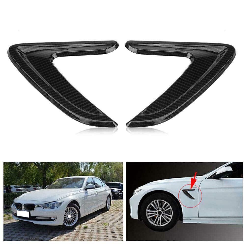 Fender Side Air Vent Outlet Cover Trim For BMW 3 Series F30 2013-2018 14 Carbon