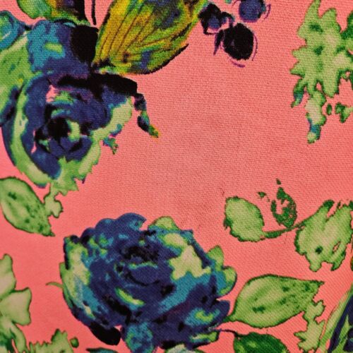 Max Mara Size L Blue Flower Short Sleeve Silk Cotton Womens Top - Picture 3 of 6