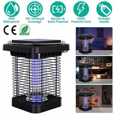 Solar Powered Outdoor Mosquito Fly Bug Insect Zapper Indoor Killer Trap Lamp