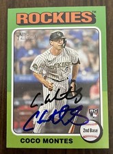 COCO MONTES Signed 2024 Topps Heritage Baseball Card #263 COL Rockies RC AUTO