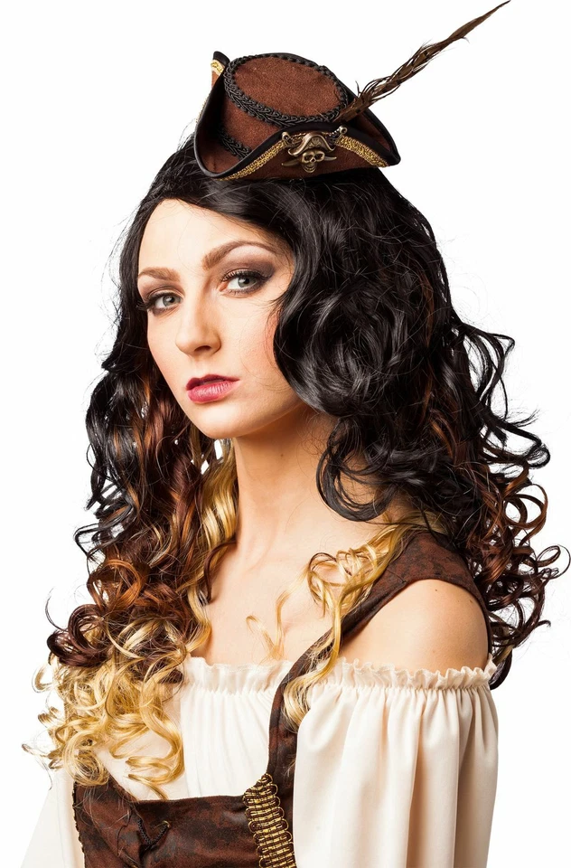 ORLOB KARNEVAL GMBH Minihut Piratin mit Feder braun