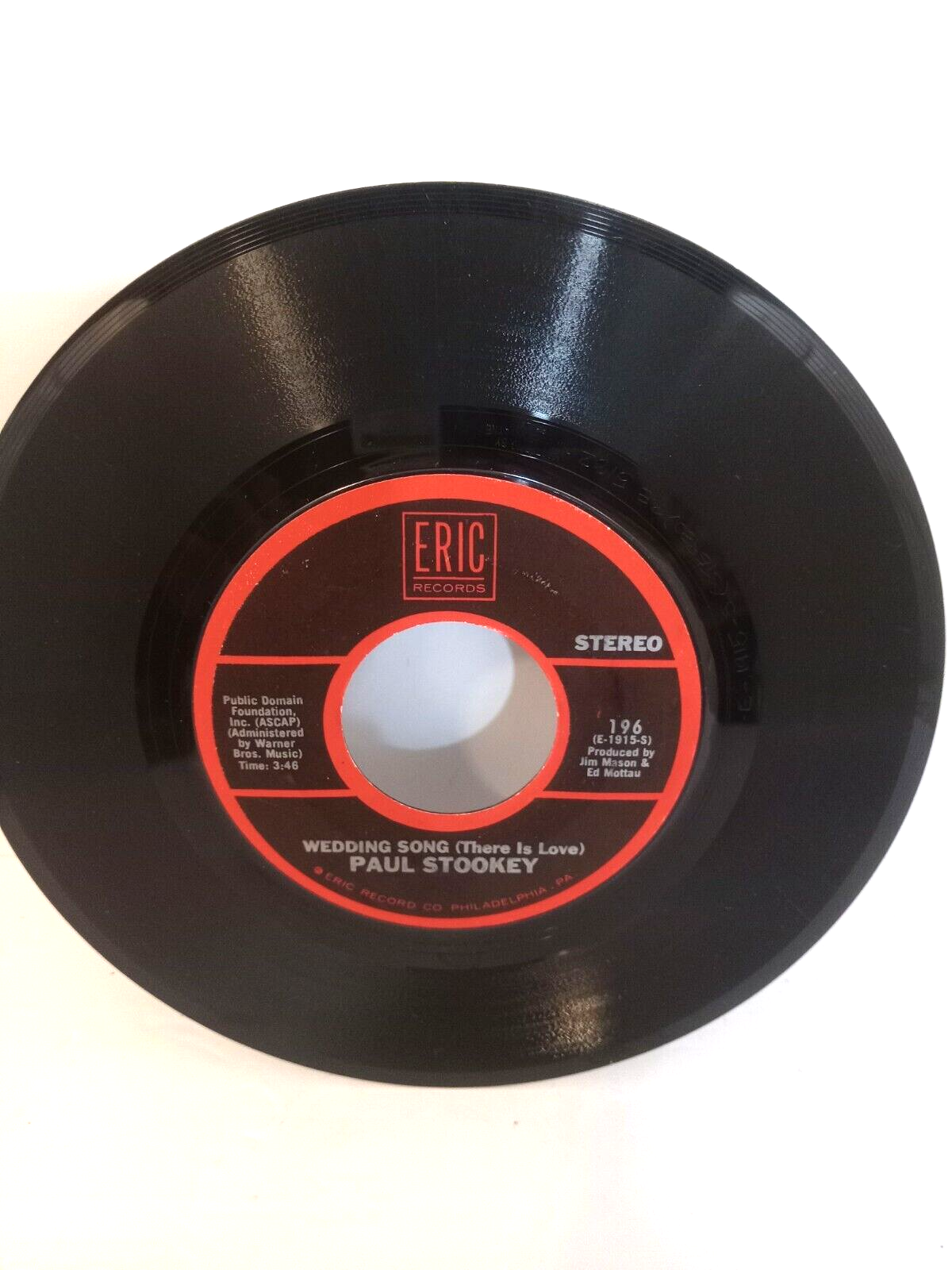 Eric Records 45 RPM Paul Stookey Wedding Song Sebastian Vinyl Single